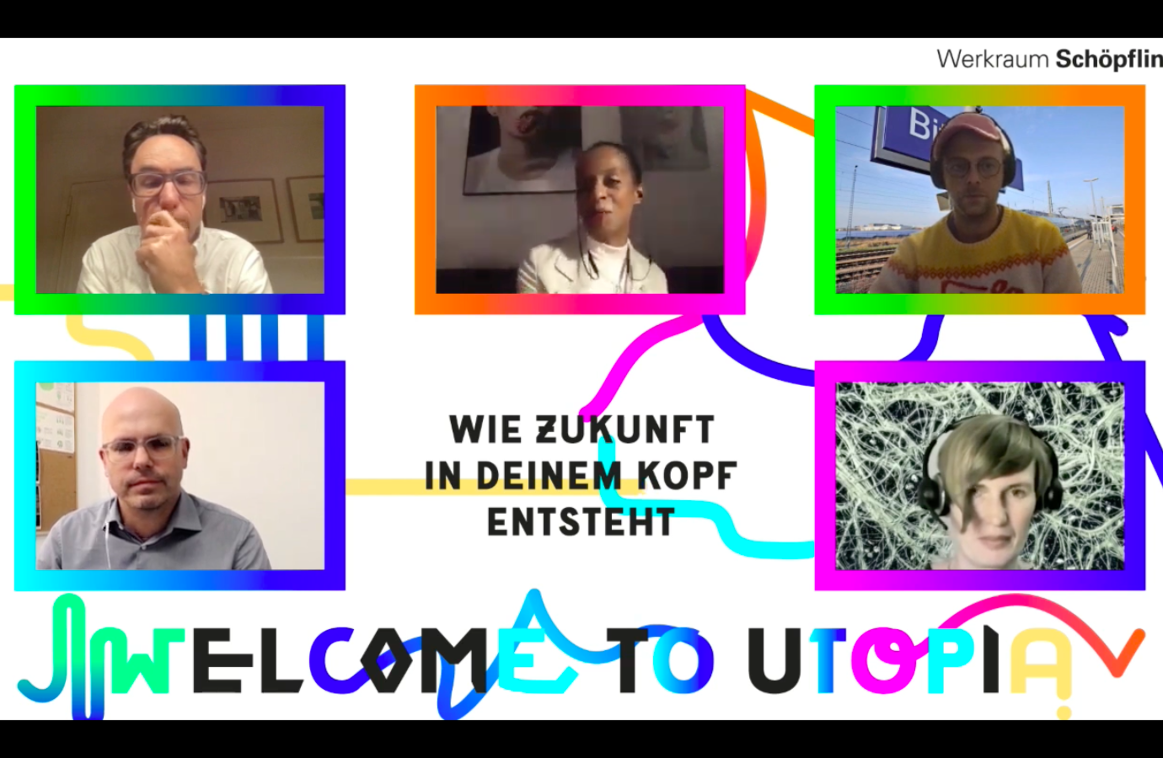 Screenshot mit allen Teilnehmenden der Auftaktveranstaltung Welcome to Utopia